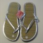 Women's Silver Bamboo Flip Flops Size 7