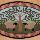 Primitive Country SHEEP & WILLOW TREE Accent Rug---NEW