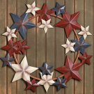 Primitive Country Americana Metal Barn Star Wreath