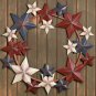 Primitive Country Americana Metal Barn Star Wreath