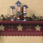 Primitive Country Americana Barn Red Wall Shelf Star Cutouts