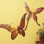 1970s Retro Giant Metal Butterflies Set of 2 Wall Art Decor