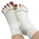 Foot & Toes Alignment Socks Stretch Tendon Relieve Pain Men & Women White Large