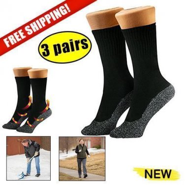 35 Below Socks 3 pair - Large - Black