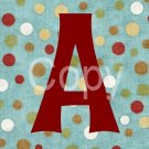 Custom Name or Initial Blue Polka Dots Scrabble Tile Pendant Image 14