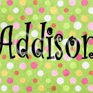 Custom Name Initial Scrabble Tile Pendant Multicolored Polka Dots Image 12