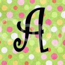 Custom Name Initial Scrabble Tile Pendant Multicolored Polka Dots Image 12