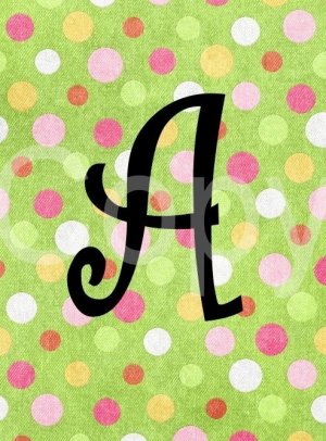 Custom Name Initial Scrabble Tile Pendant Multicolored Polka Dots Image 12