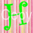 Custom Name Initial Scrabble Tile Pendant Pink and Lime Green Stripe Image 11