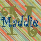 Custom Name Initial Scrabble Tile Pendant Stripe Image 10