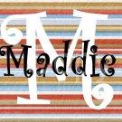 Custom Name Initial Scrabble Tile Pendant Stripe Image 9