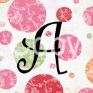 Custom Name or Initial Scrabble Tile Pendant Polka Dot Image 1