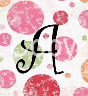 Custom Name or Initial Scrabble Tile Pendant Polka Dot Image 1