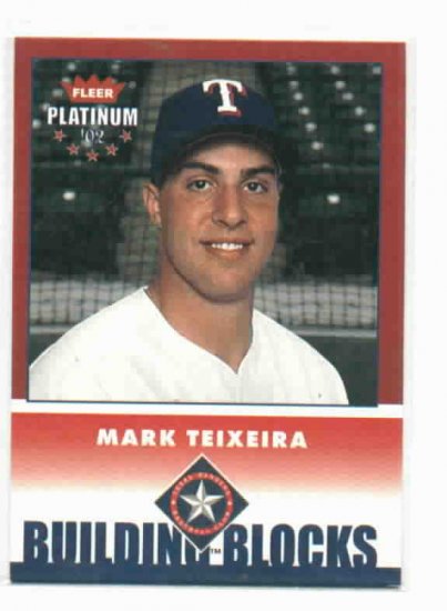 2002 Fleer Platinum Building Blocks Mark Teixeira Rookie Card Texas Rangers