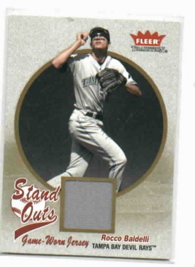 2004 Fleer Tradition Stand Outs Rocco Badelli Jersey Card Tampa Bay Rays
