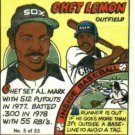 1979 Topps Chet Lemon Comic TEST ISSUE Chicago White Sox