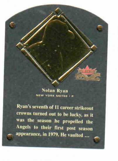 2002 Fleer Fall Classics Nolan Ryan Hall Of Fame Plaque #D /1999 New York Mets