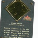 2002 Fleer Fall Classics Honus Wagner Hall Of Fame Plaque Card Pittsburgh Pirates #D / 1936