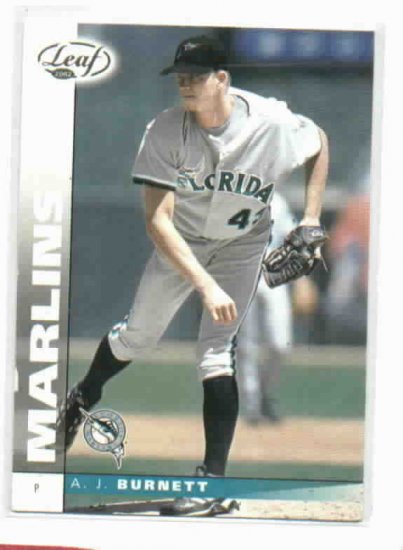 2002 Leaf AJ Burnett Beckett Sample Florida Marlins