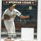 2003 Playoff Prestige League Leaders Barry Zito Game Used Jersey #D / 250 Oakland A's