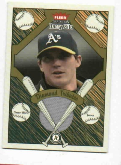 2004 Fleer Tradition Diamond Tribute Barry Zito Jersey Card Oakland A's
