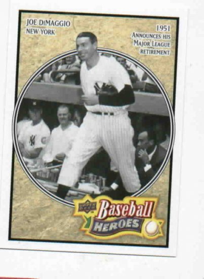 2010 Upper Deck Baseball Heroes Joe Dimaggio New York Yankees BH-7