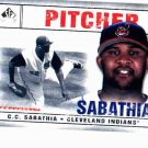 2008 SP Legendary Cuts CC Sabathia Cleveland Indians Baseball Card Yankees
