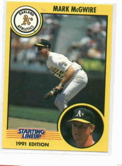1991 Kenner Starting Lineup Mark McGwire Baseball Card Oakland A's