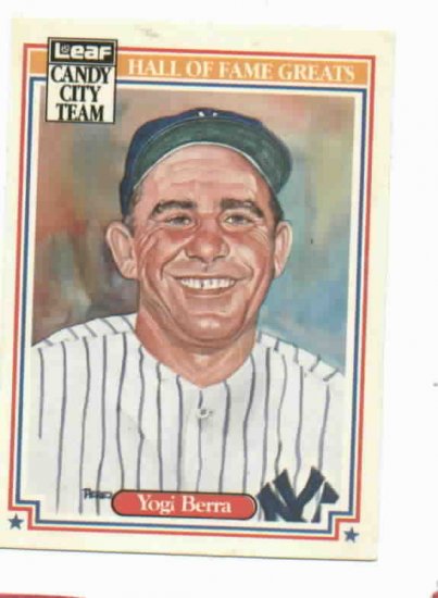 1987 Leaf Candy City Team Hall Of Fame Greats Yogi Berra New York Yankees Oddball
