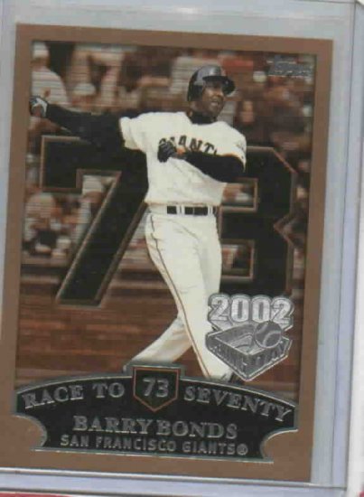 2002 Topps Opening Day Barry Bonds Race To 73 #73 San Francisco Giants