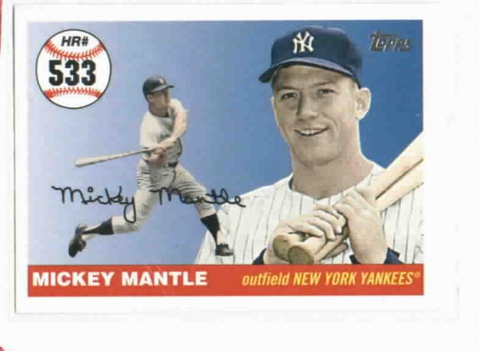 2008 Topps Mickey Mantle Home Run History HR # 533 New York Yankees