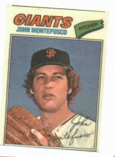1977 Topps Cloth Sticker John Montefusco San Francisco Giants