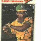 1977 Topps Cloth Sticker Claudell Washington Oakland A's