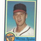 1987 Nestle Warren Spahn Baseball Card Milwaukee Braves