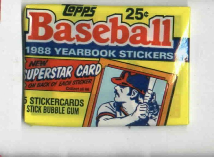 1988 Topps Yearbook Stickers Unopened Pack
