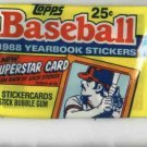 1988 Topps Yearbook Stickers Unopened Pack