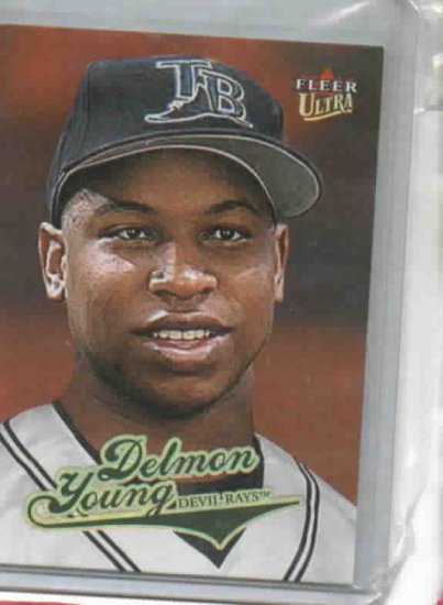 2004 Fleer Ultra Delmon Young Rookie Baseball Card Tampa Bay Rays
