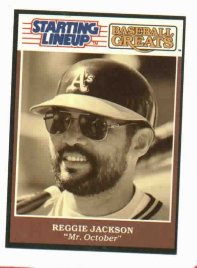 1989 Kenner Starting Lineup Baseball Greats Reggie Jackson Baseball Card A's Yankees Oddball