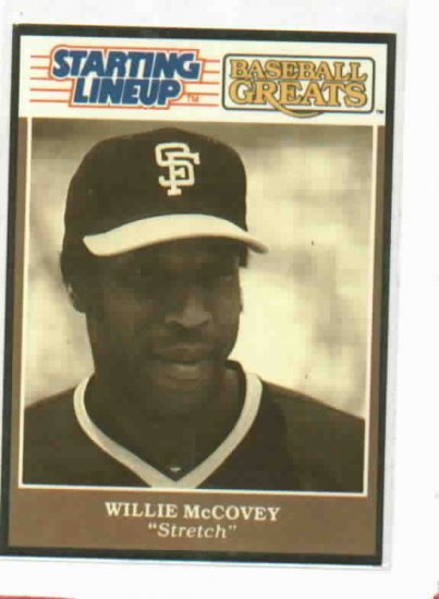 1989 Kenner Starting Lineup Baseball Greats Willie McCovey Baseball Card  Giants Oddball