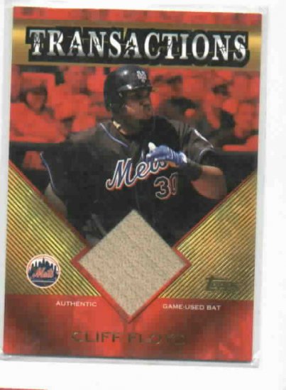 2003 Topps Traded Transactions Cliff Floyd Bat Card New York Mets
