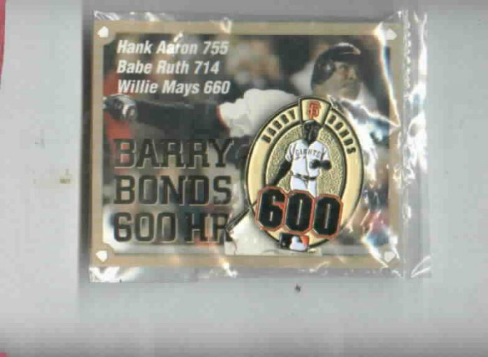 Barry Bonds 600 HR Pin San Francisco Giants Oddball