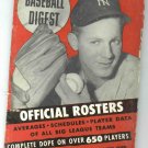 April 1954 Baseball Digest Official Rosters Whitey Ford Cover New York Yankees