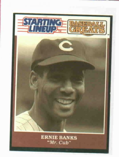 1989 Kenner Starting Lineup Baseball Greats Ernie Banks "Mr. Cub" Baseball Card Oddball