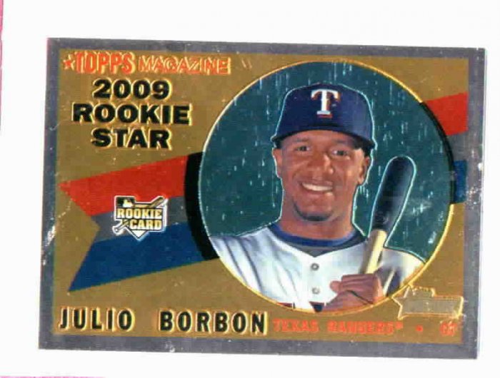 2009 Topps Heritage Chrome Julio Borbon Texas Rangers Rookie Card #D / 1960