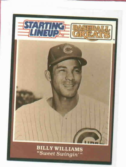 1989 Kenner Baseball Greats Starting Lineup Billy Williams Baseball Card Chicago Cubs Oddball