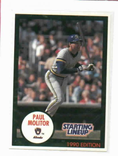 1990 Kenner Starting Lineup Paul Molitor Milwaukee Brewers Baseball Card Oddball