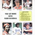 1983 Fleer Baseball Card Promo Sheet Rod Carew Dusty Baker More Oddball