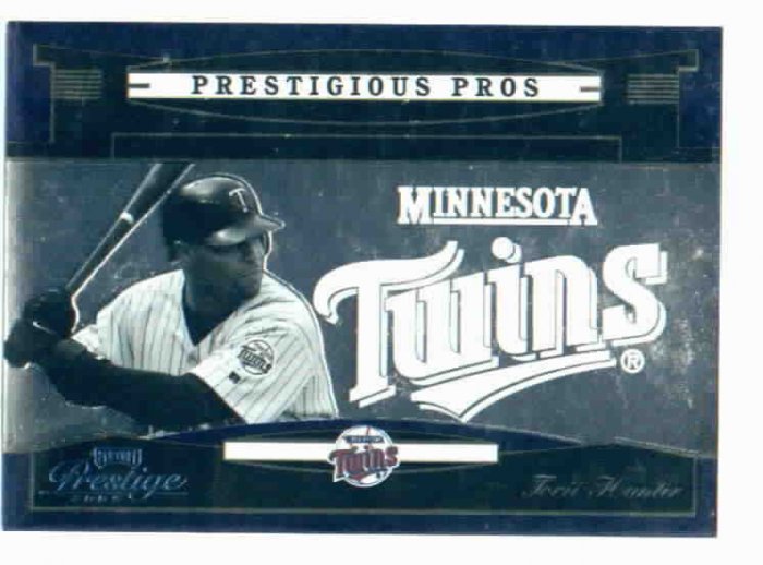 2005 Playoff Prestigious Pros Torii Hunter Minnesota Twins #D / 200