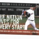 2010 Boston Red Sox Pocket Schedule 4th Edition