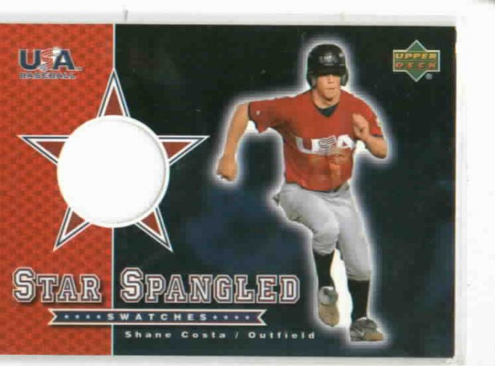2002 Upper Deck USA Baseball Star Spangled Swatches Shane Costa Jersey Rookie